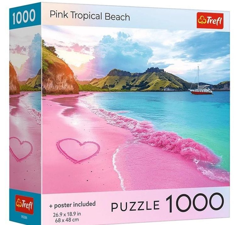 Trefl, Pink Tropical Beach, USA, puzzle, 1000 elementów