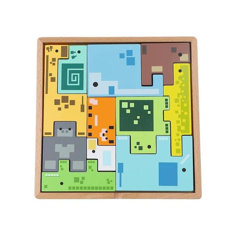 Trefl, Pixel Gang, układanka drewniana, zwierzęta