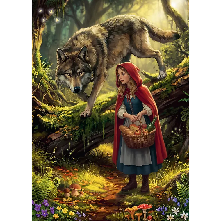 Trefl, Premium Plus, Enchanted Fairy Tales, Czerwony Kapturek i Wilk, puzzle, 500 elementów