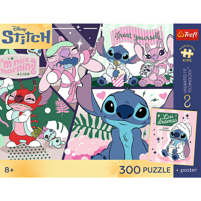 Trefl, Premium Plus Kids, Lilo i Stitch, Kosmiczny duet, puzzle, 300 elementów