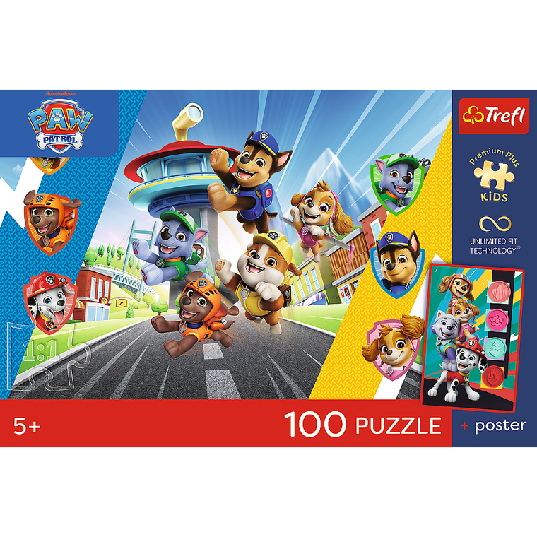 Trefl, Premium Plus Kids, Psi Patrol, Psia przygoda, puzzle, 100 elementów