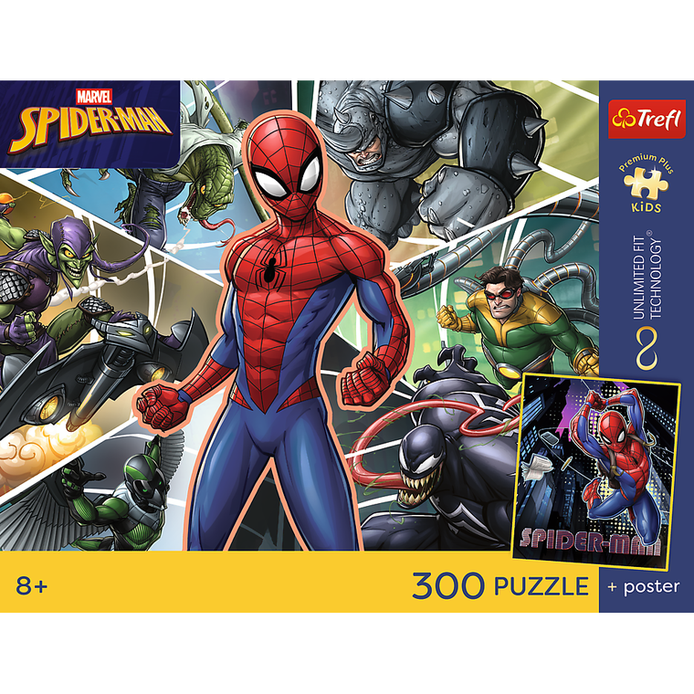 Trefl, Premium Plus, Kids, Spider-Man, Ukryty bohater, puzzle, 300 elementów