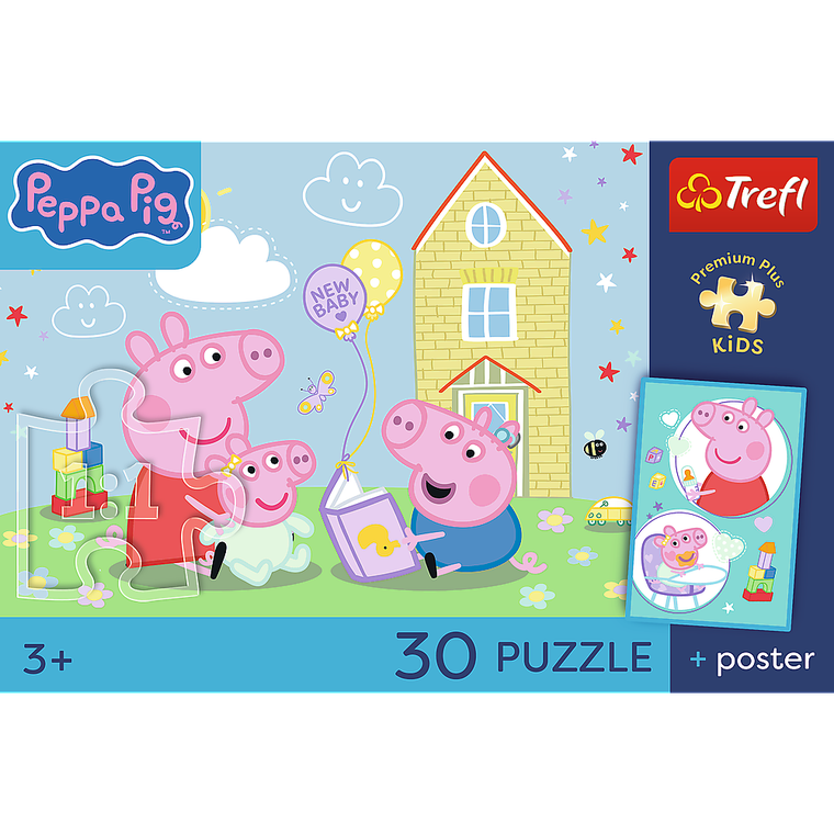 Trefl, Premium Plus Kids, Świnka Peppa, Peppa ma plan, puzzle, 30 elementów