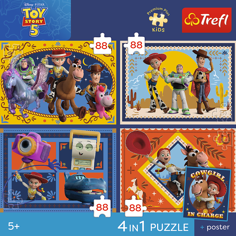 Trefl, Premium Plus Kids, Toy Story, Czas zabawek, puzzle, 4-88 elementów