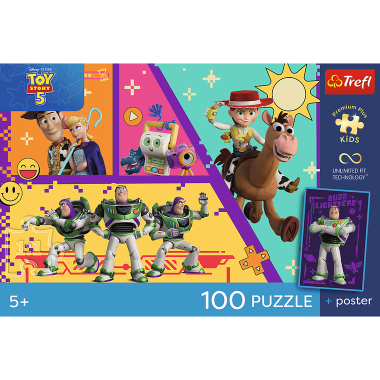 Trefl, Premium Plus Kids, Toy Story, Zabawki w akcji, puzzle, 100 elementów