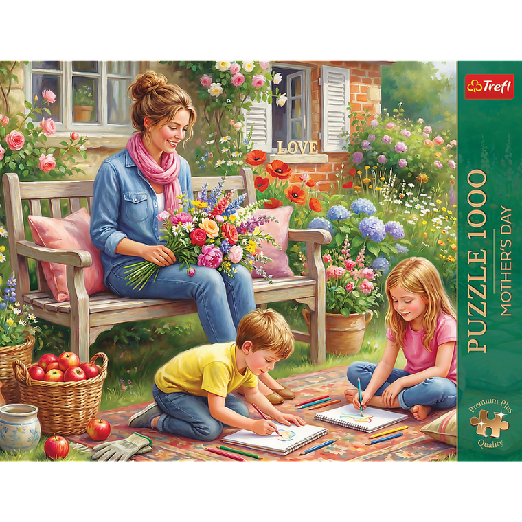 Trefl, Premium Plus, Mother's Day, Rodzina w ogrodzie, puzzle, 1000 elementów