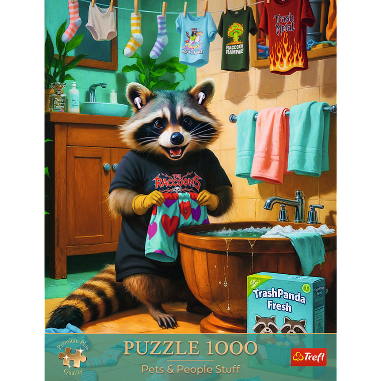 Trefl, Premium Plus, Pets & People Stuff, Dzień Prania Szopa, puzzle, 1000 elementów