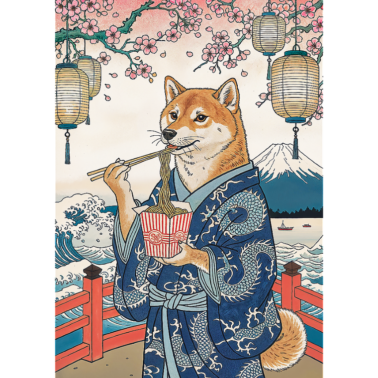 Trefl, Premium Plus, Pets as Art, Makaronowa medytacja Shiby, puzzle, 500 elementów