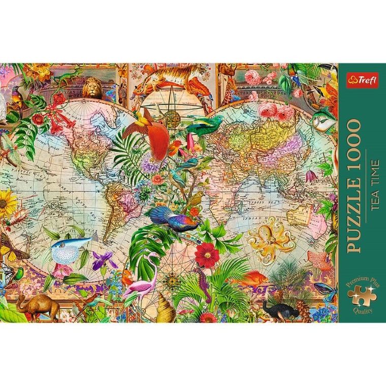 Trefl, Premium Plus, Tea Time, Antyczna mapa świata, puzzle, 1000 elementów