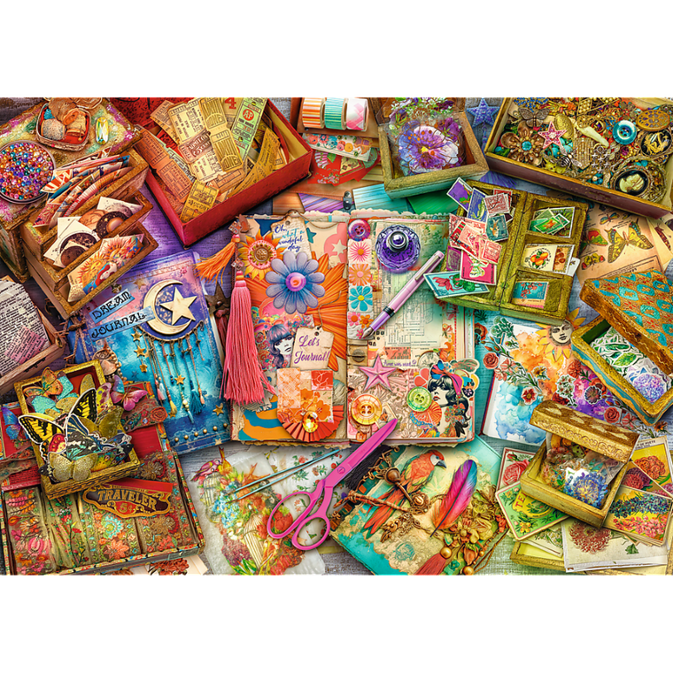 Trefl, Premium Plus, Tea Time, Biurko dziennikarza, puzzle, 1000 elementów