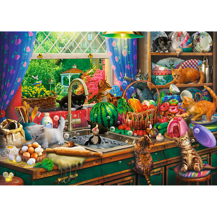 Trefl, Premium Plus, Tea Time, Kociaki rozrabiaki, puzzle, 1000 elementów