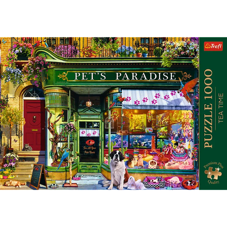 Trefl, Premium Plus, Tea Time, Raj dla zwierząt, puzzle, 1000 elementów
