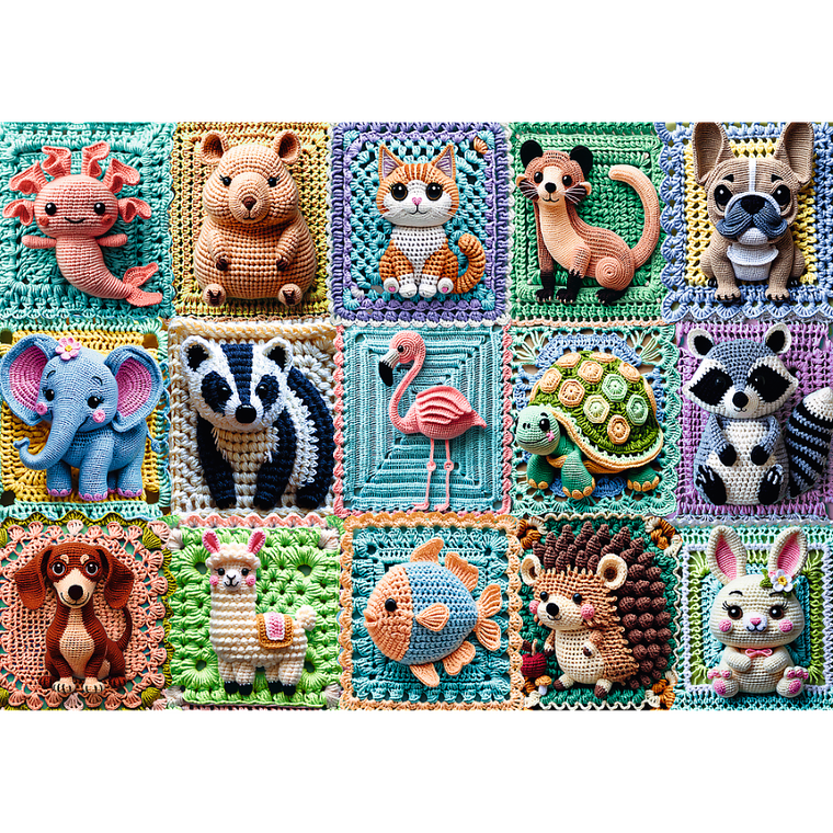 Trefl, Premium Plus, Tea Time, Szydełkowe zwierzątka, puzzle, 1000 elementów