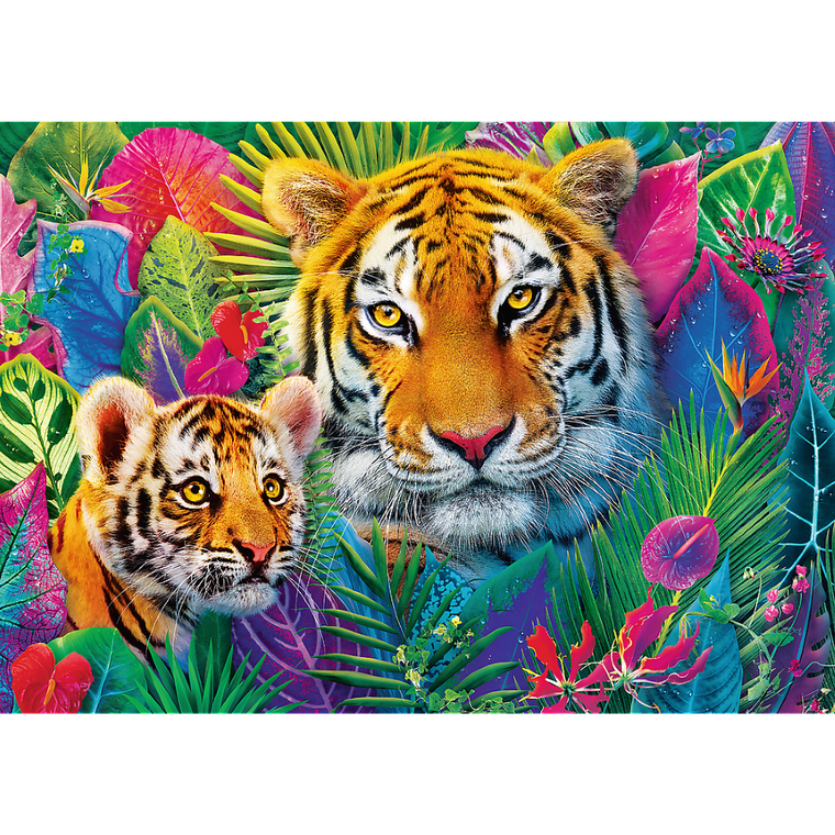 Trefl, Premium Plus, Tea Time, Tygrysy w dżungli, puzzle, 500 elementów