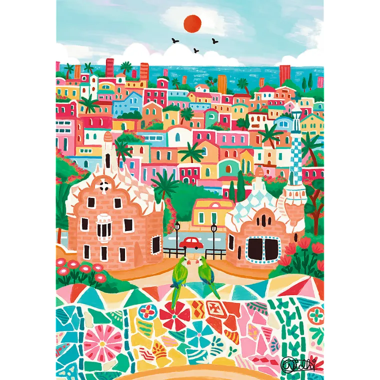 Trefl, Premium Plus, The Art of Colour, Barcelona, Hiszpania, puzzle, 1000 elementów