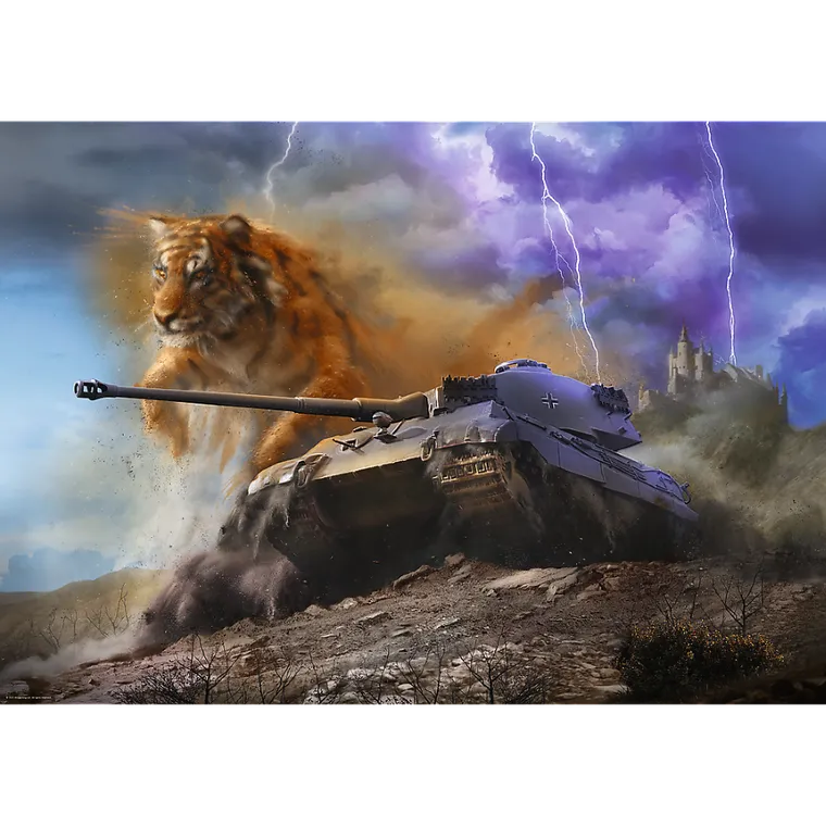 Trefl, Premium Plus, World of Tanks, Tygrys II, puzzle, 1000 elementów