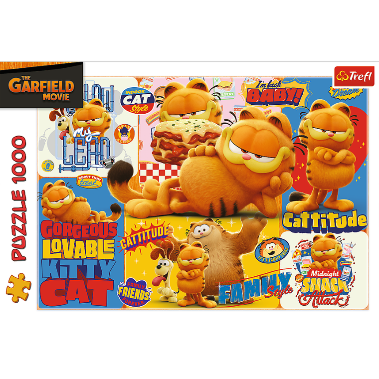 Trefl, Przygody Garfielda, puzzle, 1000 elementów