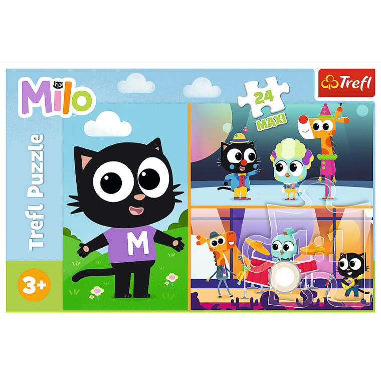 Trefl, Przygody małego Kotka Milo, puzzle maxi, 24 elementy