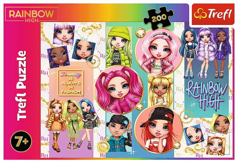 Trefl, Przyjaźń Rainbow High, puzzle, 200 elementów