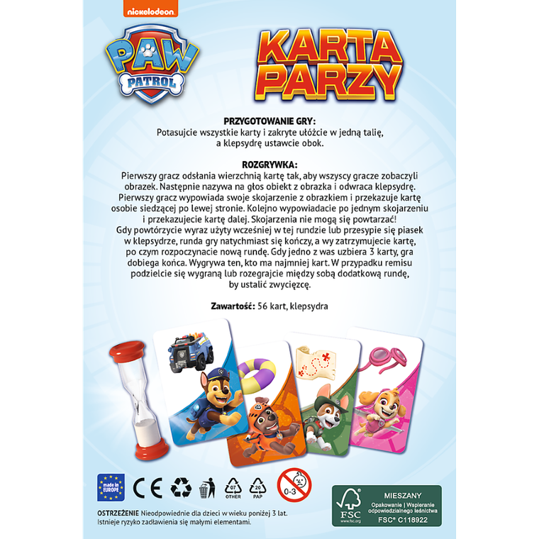 Trefl, Psi Patrol, Karta Parzy, gra karciana