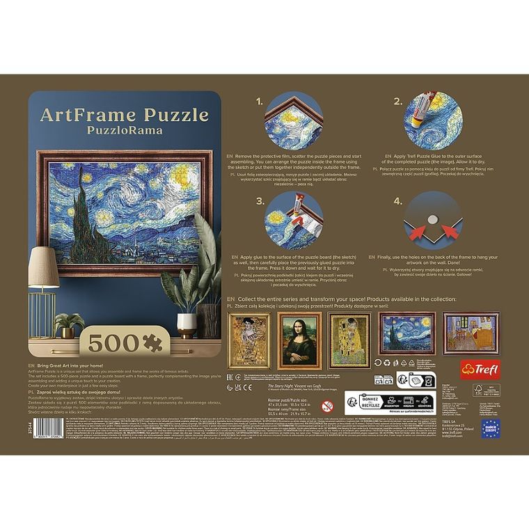 Trefl, PuzzloRama, Gwiaździsta Noc, Vincent van Gogh, puzzle, 500 elementów