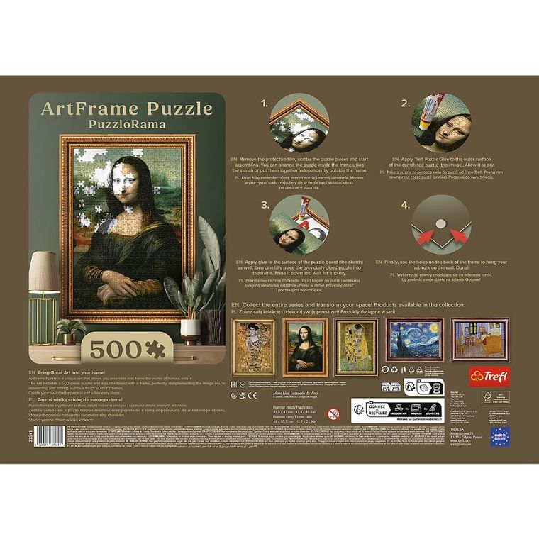 Trefl, PuzzloRama, Mona Lisa, Leonardo da Vinci, puzzle, 500 elementów
