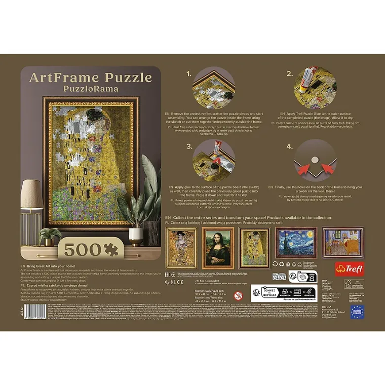 Trefl, PuzzloRama, Pocałunek, Gustav Klimt, puzzle, 500 elementów