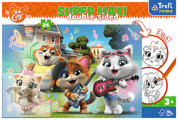 Trefl, Radosne koty, puzzle, 24 elementy