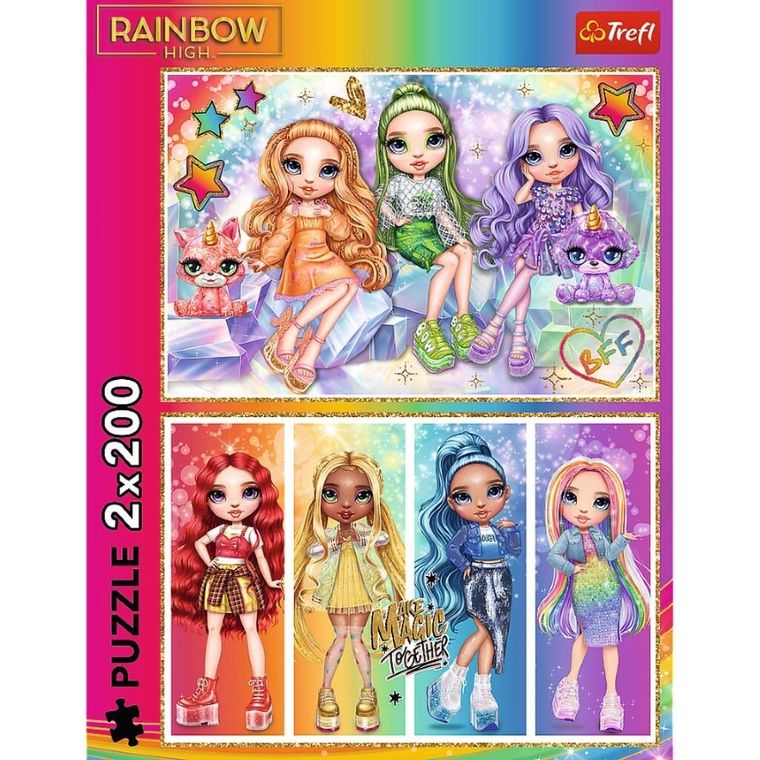 Trefl, Rainbow High, Tęczowe lalki, puzzle, 2-200 elementów