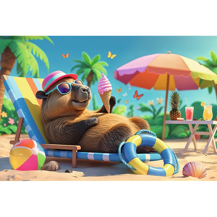 Trefl, Relaks w stylu kapibary, puzzle, 100 elementów