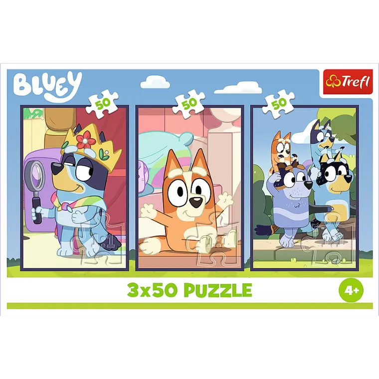 Trefl, Rodzina Bluey, puzzle, 3-50 elementów