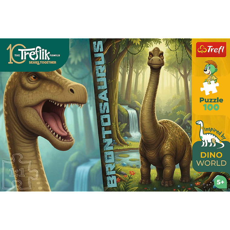 Trefl, Rodzina Treflików, Inspired By Dino World, Brontosaurus, puzzle, 100 elementów