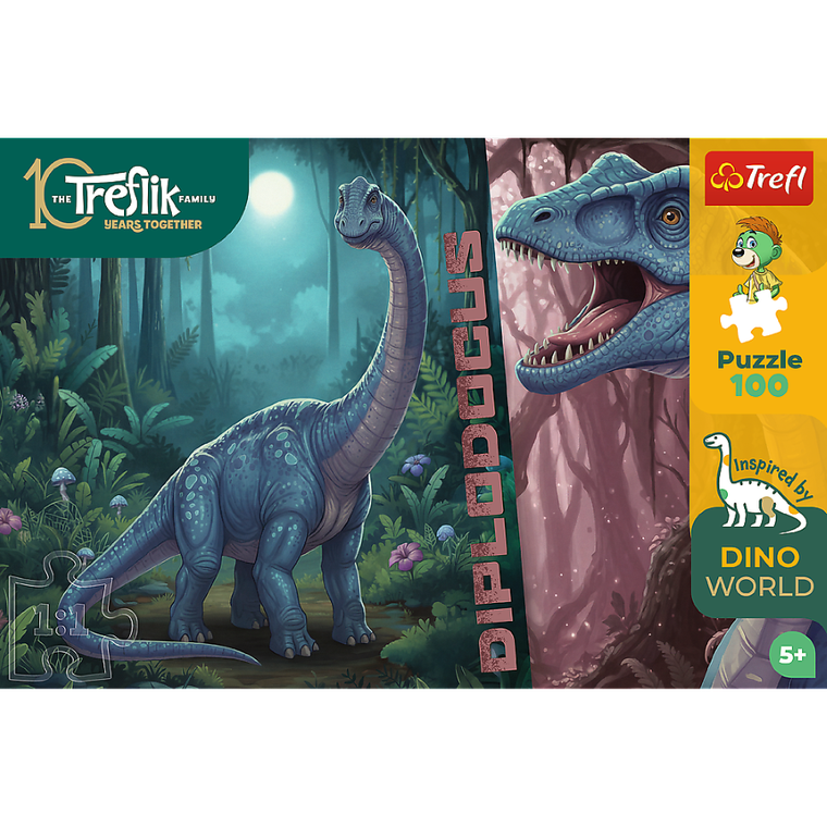 Trefl, Rodzina Treflików, Inspired By Dino World, Diplodocus, puzzle, 100 elementów
