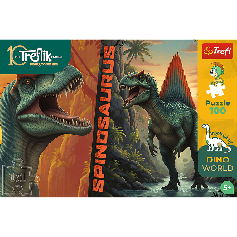 Trefl, Rodzina Treflików, Inspired By Dino World, Spinosaurus, puzzle, 100 elementów