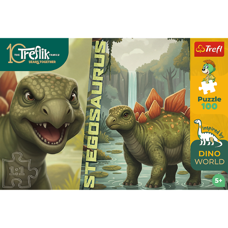 Trefl, Rodzina Treflików, Inspired By Dino World, Stegosaurus, puzzle, 100 elementów