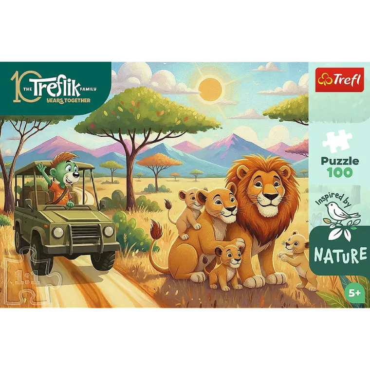 Trefl, Rodzina Treflików, Inspired By Nature, Lwy, puzzle, 100 elementów