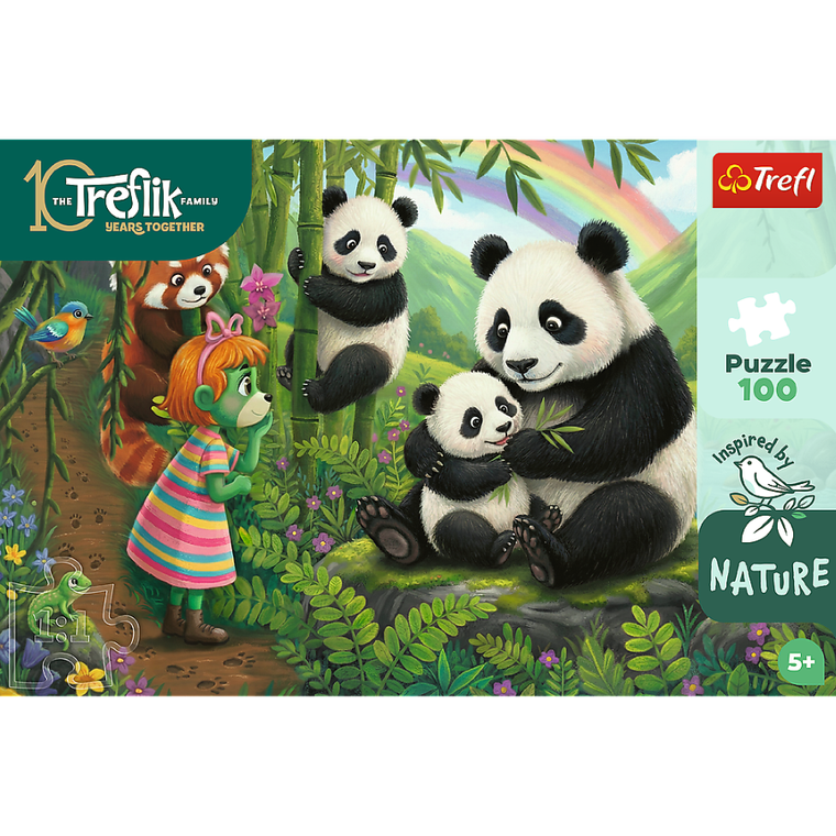 Trefl, Rodzina Treflików, Inspired By Nature, Pandy, puzzle, 100 elementów
