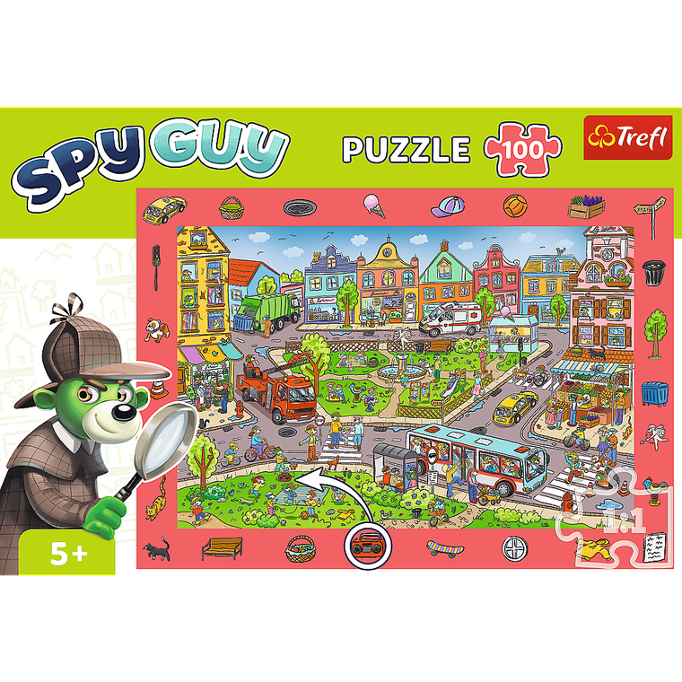 Trefl, Rodzina Treflików, Spy Guy, Miasto, puzzle obserwacyjne, 100 elementów