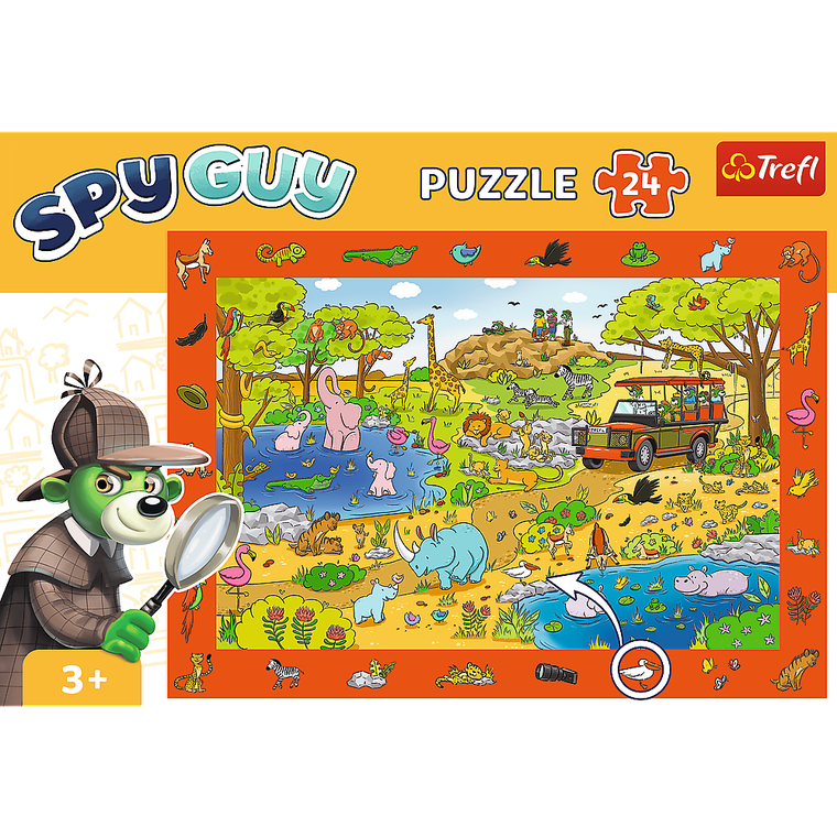 Trefl, Rodzina Treflików, Spy Guy, Safari, puzzle obserwacyjne, 24 elementy