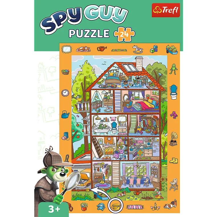 Trefl, Rodzina Treflików, Spy Guy, W domu, puzzle obserwacyjne, 24 elementy