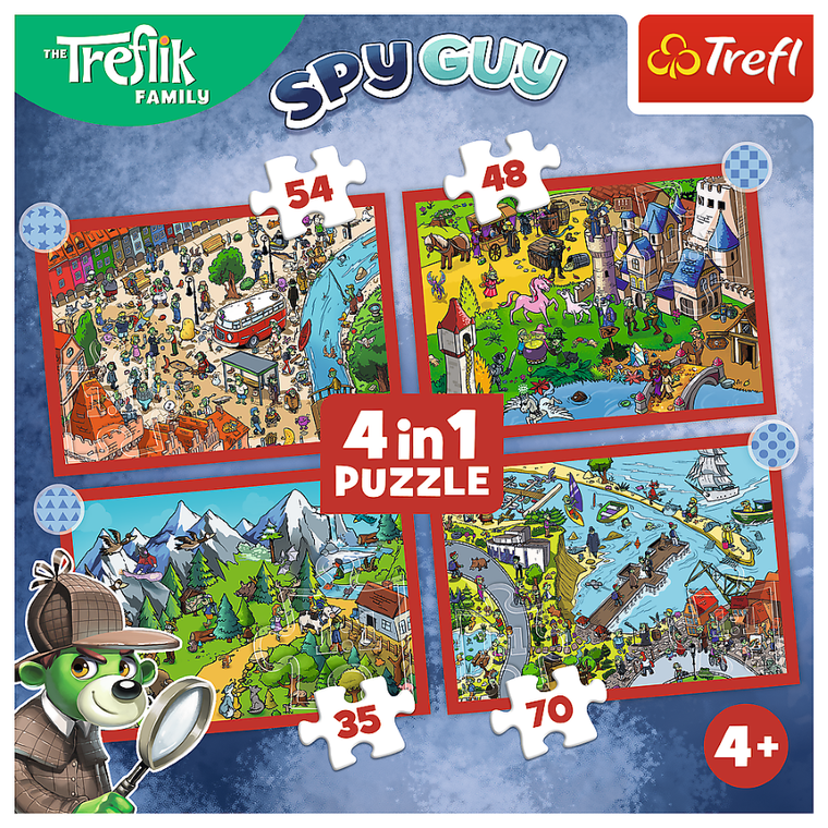 Trefl, Rodzina Treflików, Ulubione Trefliki, puzzle, 4w1 elementów