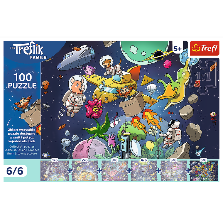 Trefl, Rodzina Treflików, Wujcio w kosmosie, puzzle, 100 elementów