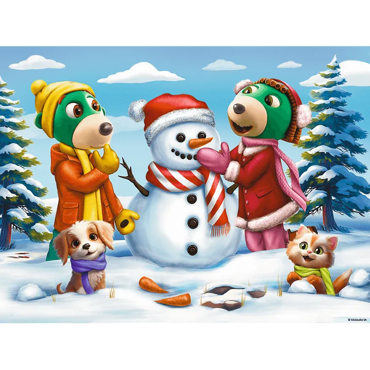 Trefl, Rodzina Treflików, Zimowe zabawy Treflików, puzzle, 30 elementów