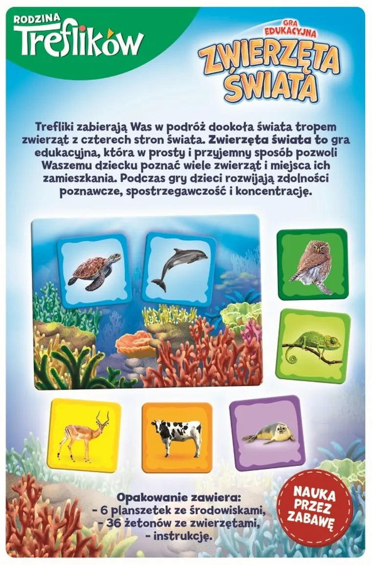 Trefl, Rodzina Treflików, Zwierzęta świata, gra edukacyjna