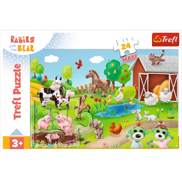 Trefl, Rodziny Treflików, Bobaski na safari, puzzle maxi, 24 elementy