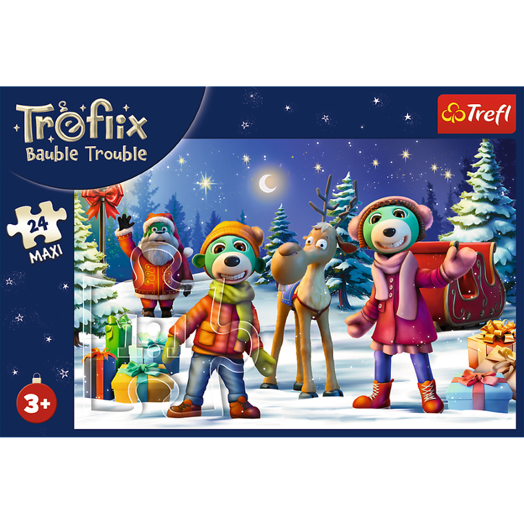 Trefl, Rodziny Treflików, Trefliki lepią bałwana, puzzle maxi, 24 elementy