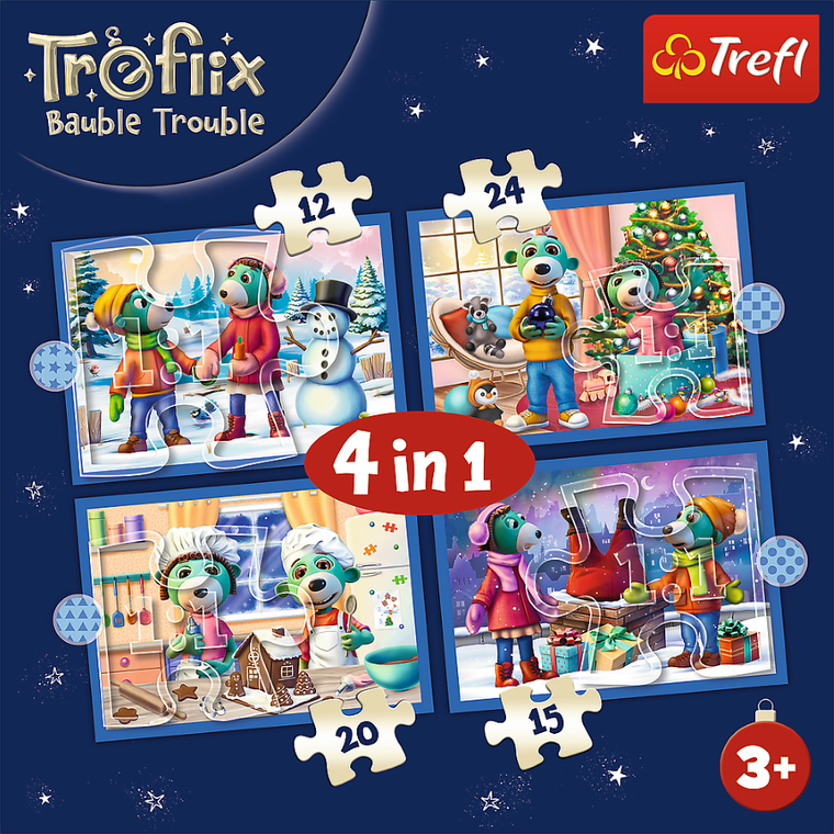 Trefl, Rodziny Treflików, U Treflików pada śnieg, puzzle 4w1