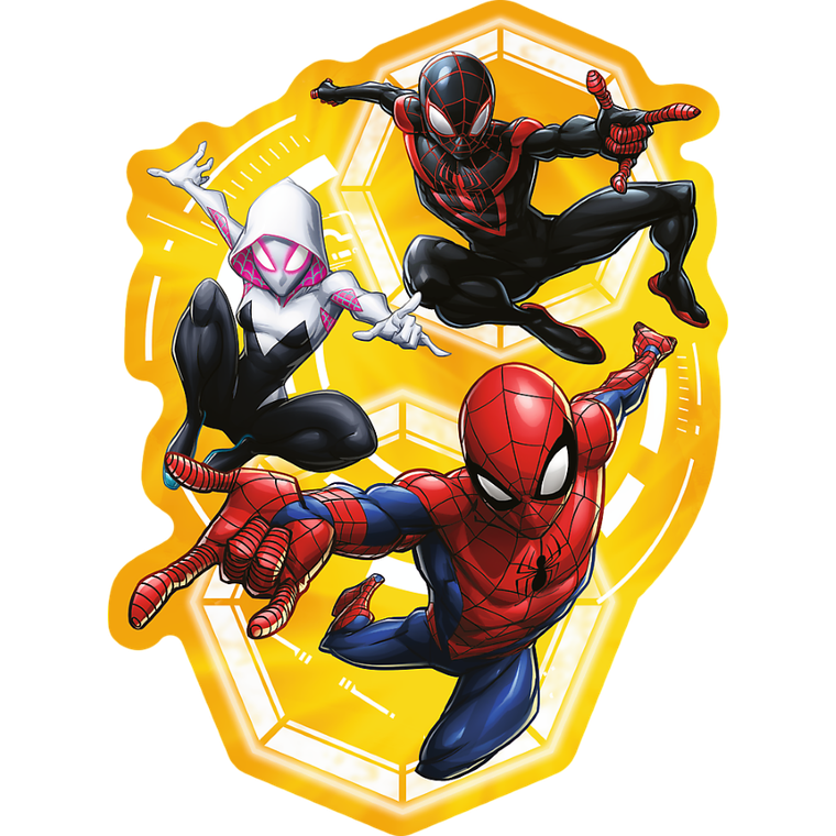 Trefl, Spider-Man gotowy w akcji, drewniane puzzle konturowe, 50 elementów