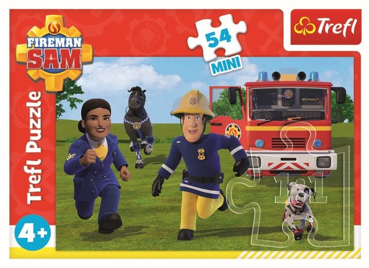 Trefl, Strażak Sam w gotowości, puzzle mini, 54 elementy
