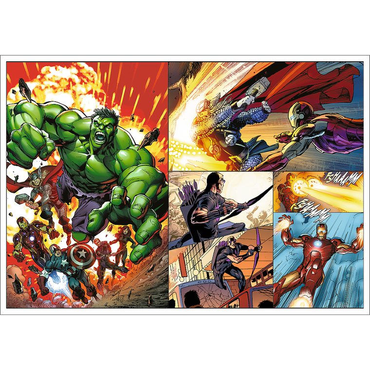 Trefl, The Avengers, Bohaterskie dni, puzzle, 4-250 elementów